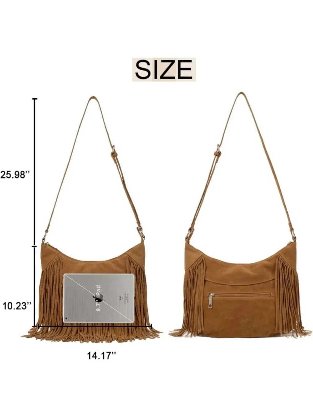 Chic Vegan Suede Fringe Hobo Bag - Stylish Western Purse with Tassels